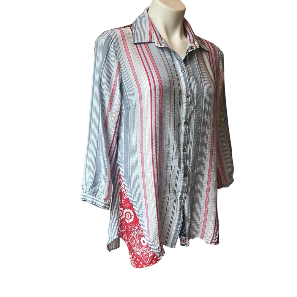 John Mark Multi Pattern Mixed Print Rayon Blend B… - image 6